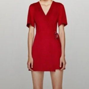 Zara Faux Suede Wrap Dress